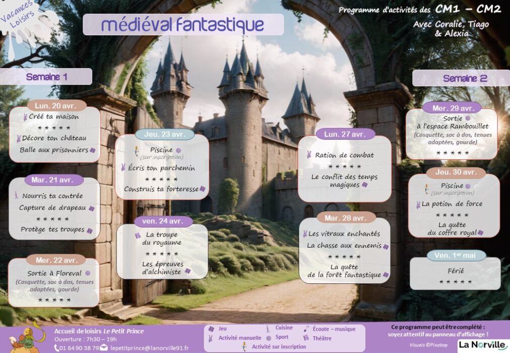 Programme des activités des vacances de printemps_CM1-CM2