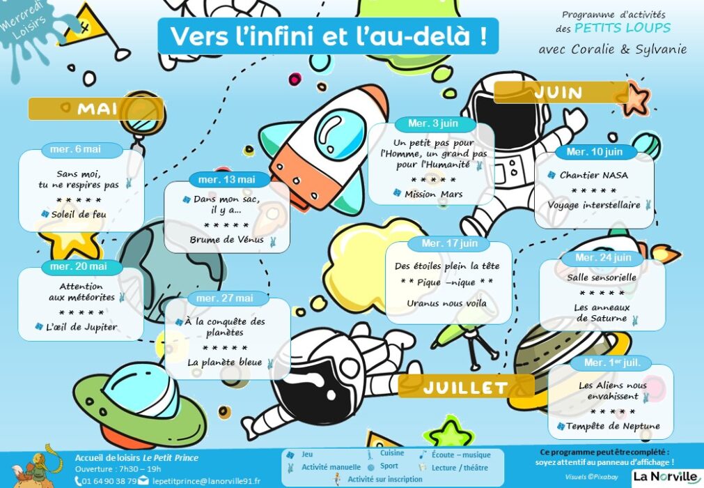 Programme des activités mai - juin PETITS LOUPS