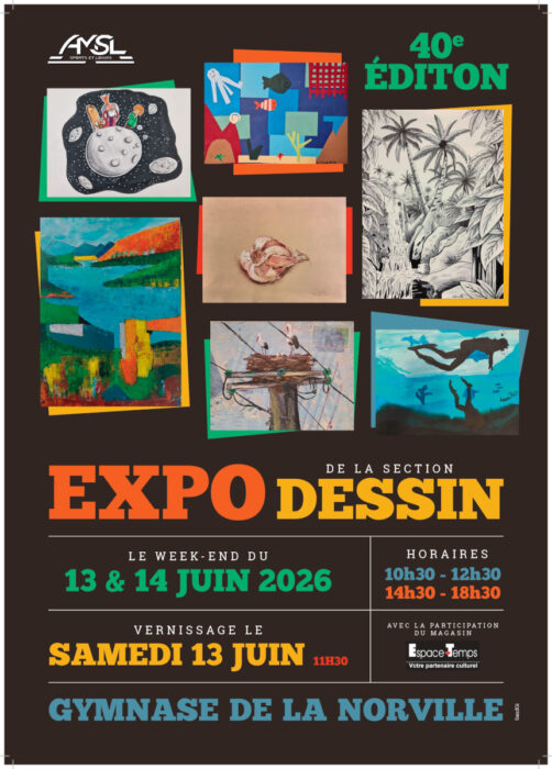 Affiche de l'expo de l'AMSL Dessin - infos pratiques
